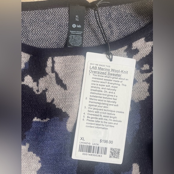 NWT🖤Lululemon Lab Merino Wool Knit Oversized Crop Sweater XL - Picture 6 of 6